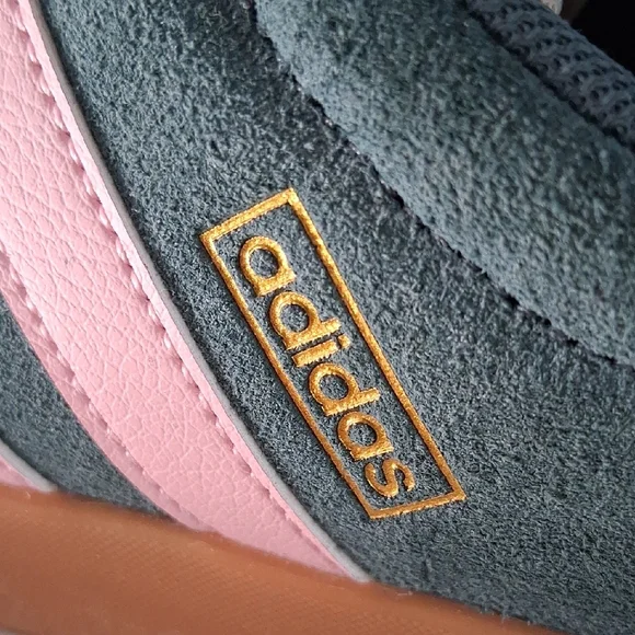 Adidas Green and Pink Suede Sneakers - Picture 3 of 5
